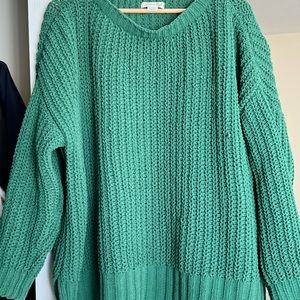 Oversized knit sweaters.  Soft and comfy